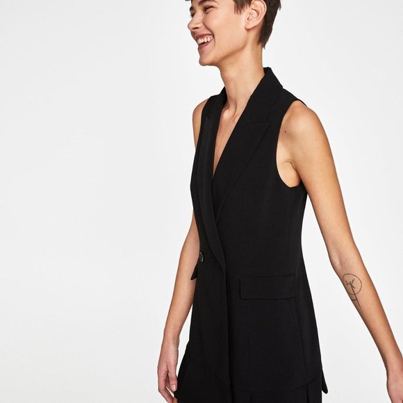 Zara pleated waistcoat dress BLACK - Picture 3 of 6